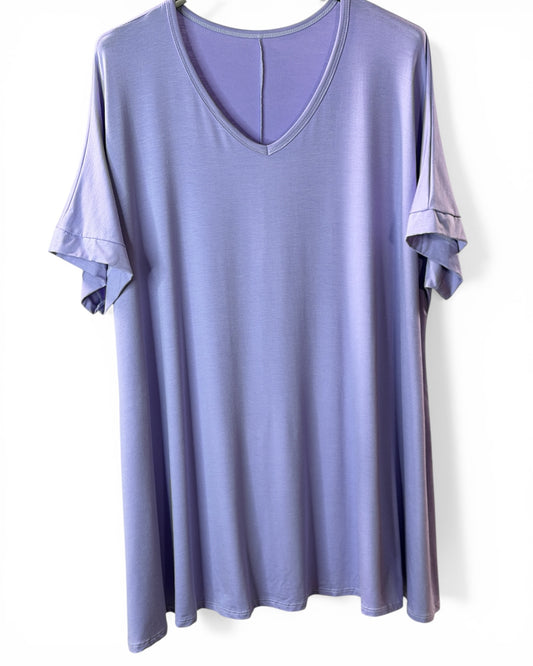 INGRID - T-SHIRT OVERSIZE LILAS JUSQU'A LA TAILLE 48 A 56