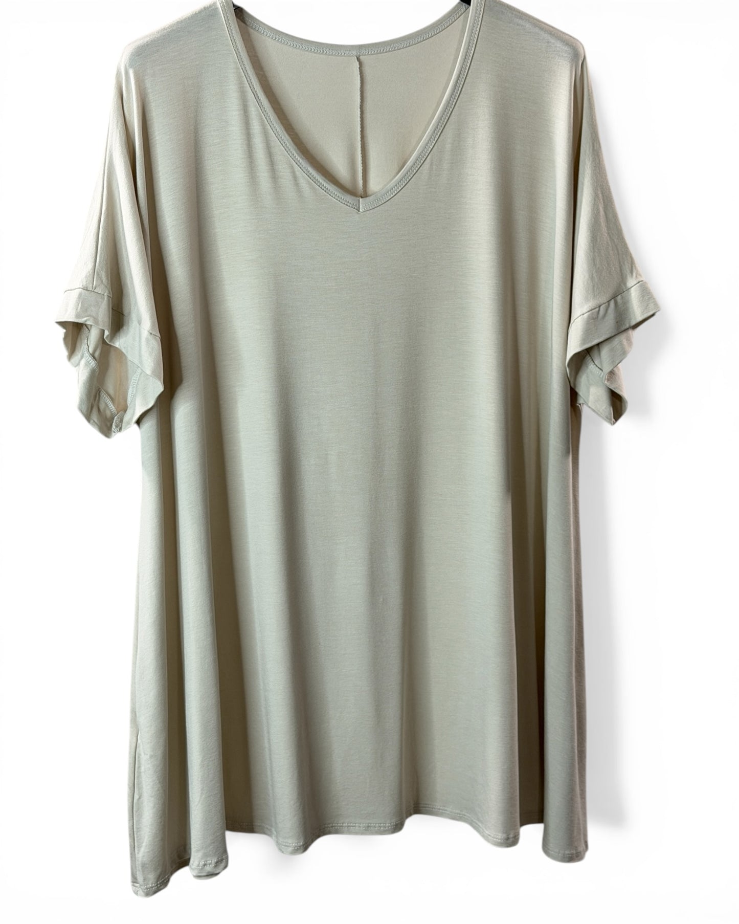 INGRID - T-SHIRT OVERSIZE BEIGE JUSQU'A LA TAILLE 48 A 56