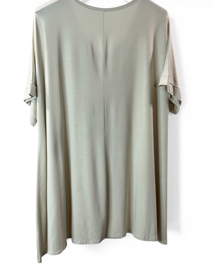 INGRID - T-SHIRT OVERSIZE BEIGE JUSQU'A LA TAILLE 48 A 56