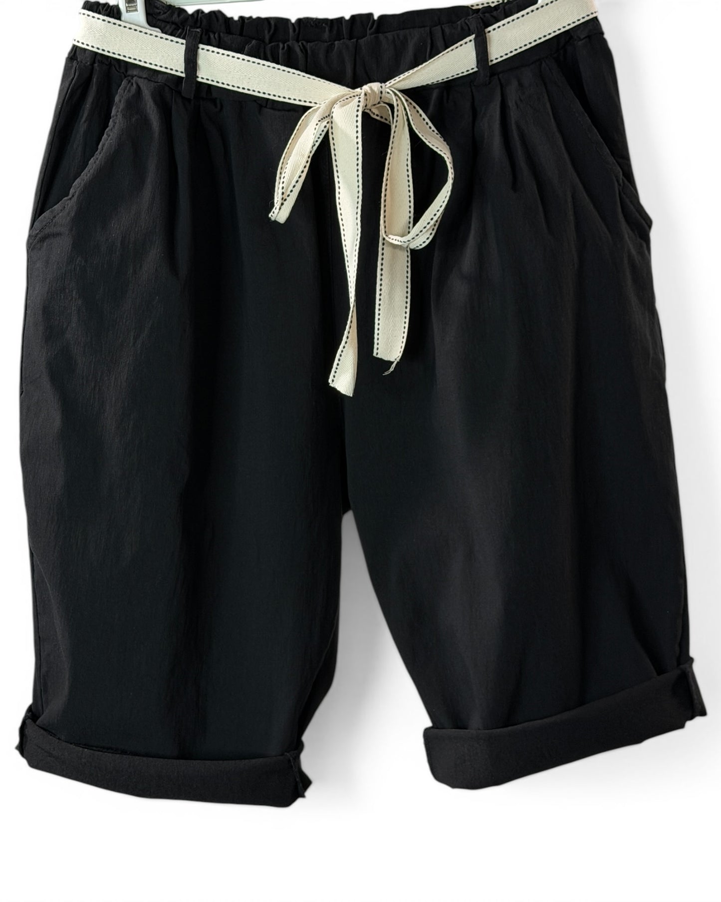 TINO - BERMUDA NOIR JUSQU'A LA TAILLE 52