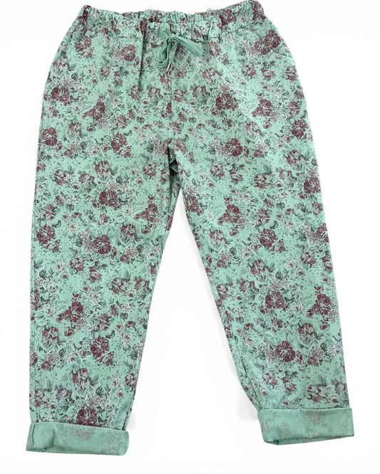 BONNY - PANTALON LAGON A FLEUR TAILLE 46/48 A 54