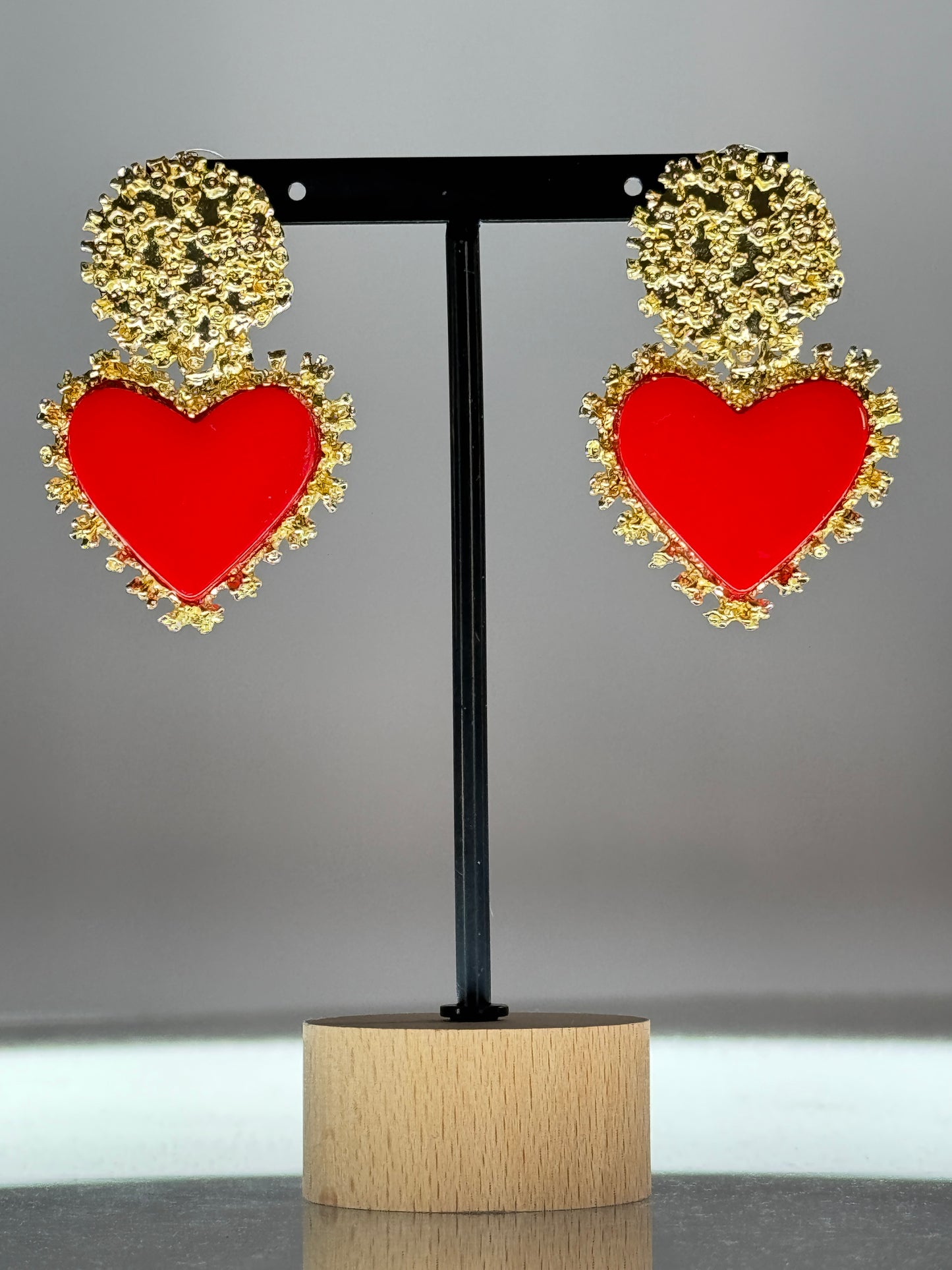 FAUBOURG- BOUCLES D'OREILLES COEUR ROUGE