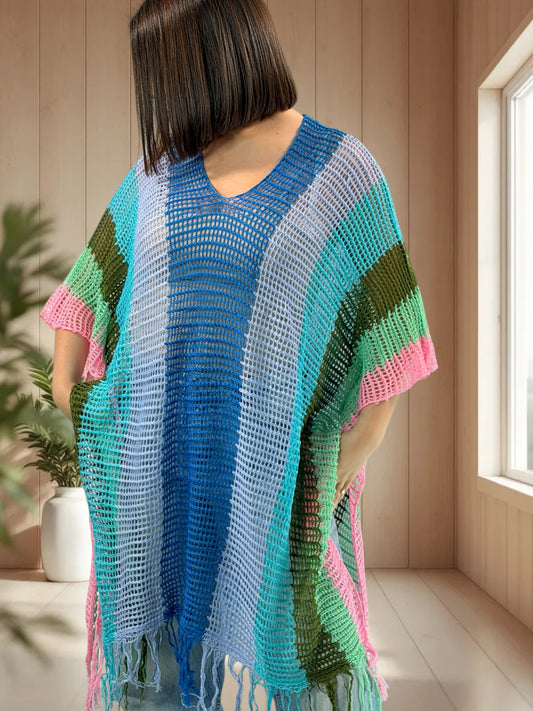 ROSIE  - TUNIQUE EN RESILLE MULTICOLORE JUSQU'A LA TAILLE 60