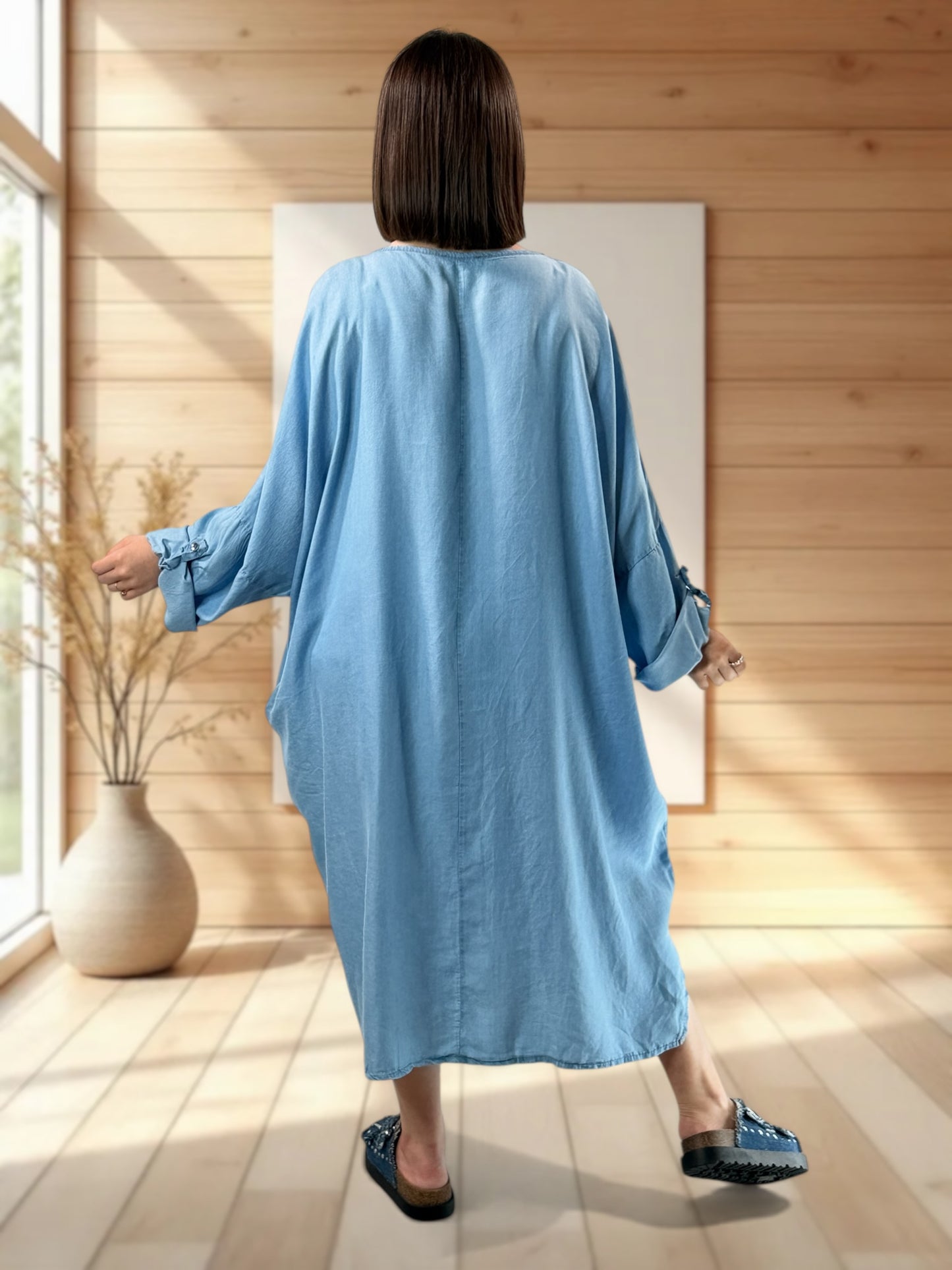ROSALIA - ROBE EN JEAN LYOCELL OVERSIZE JUSQU'A LA TAILLE 56