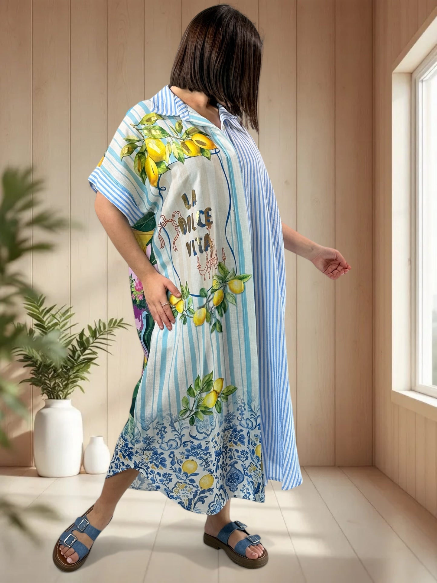 POSITANO - ROBE A MOTIF JUSQU'A LA TAILLE 50/52