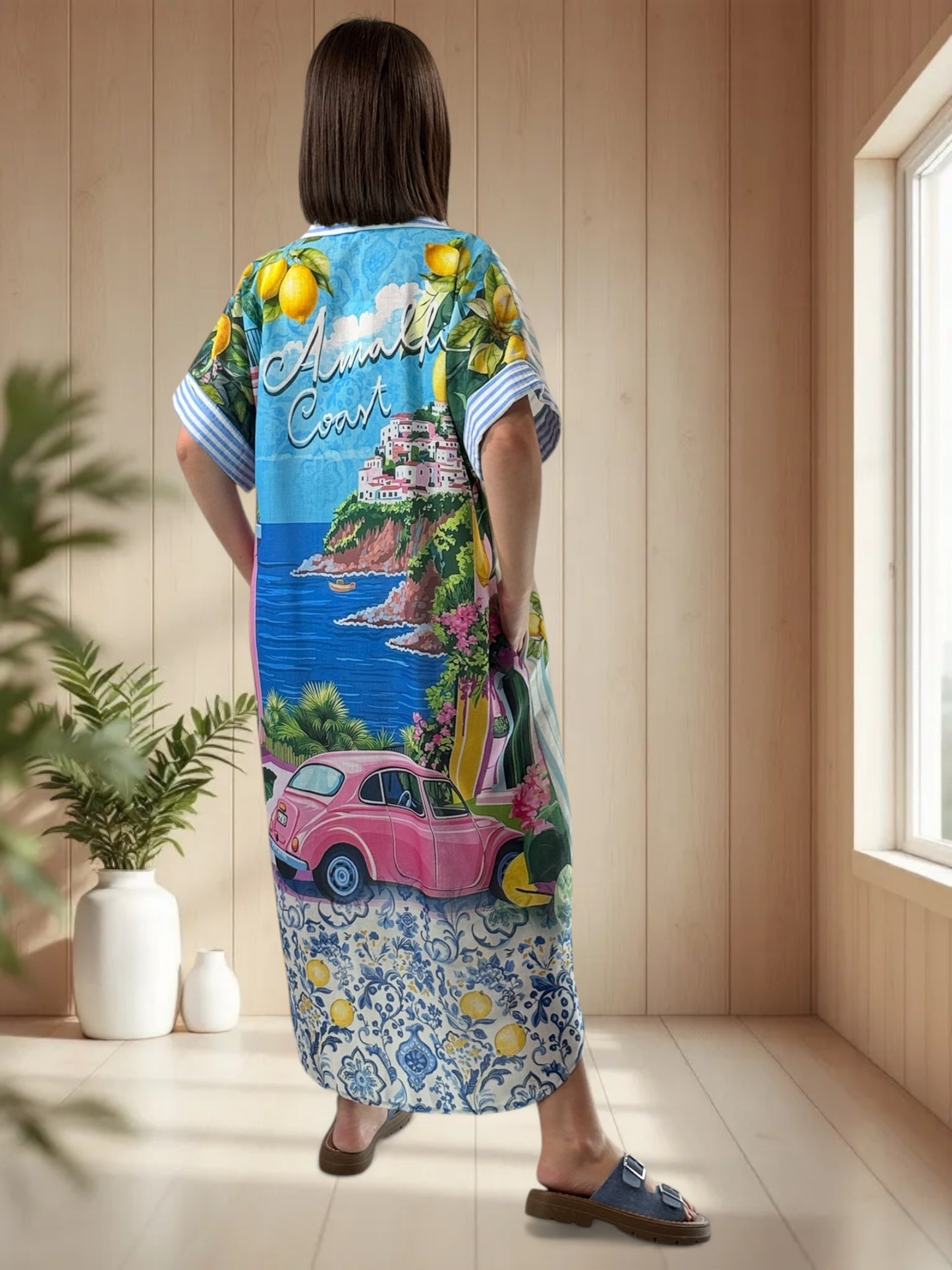 POSITANO - ROBE A MOTIF JUSQU'A LA TAILLE 50/52