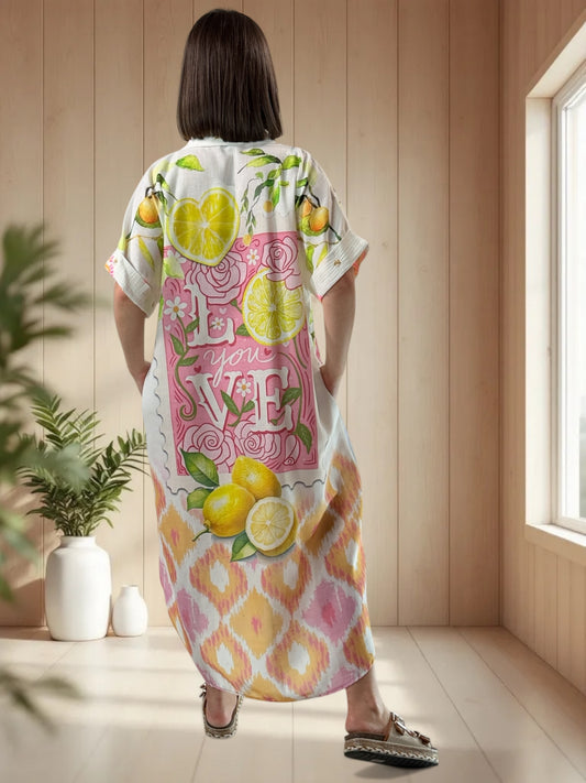 POSITANO - ROBE A MOTIF JUSQU'A LA TAILLE 50/52