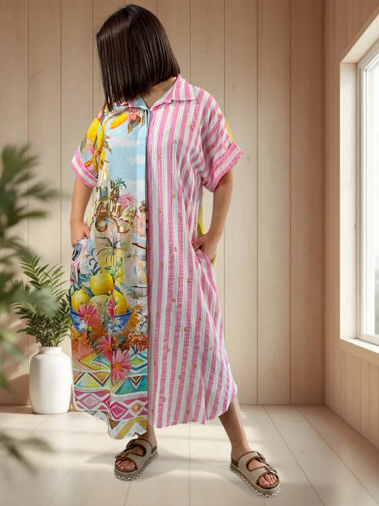 POSITANO - ROBE A MOTIF JUSQU'A LA TAILLE 50/52