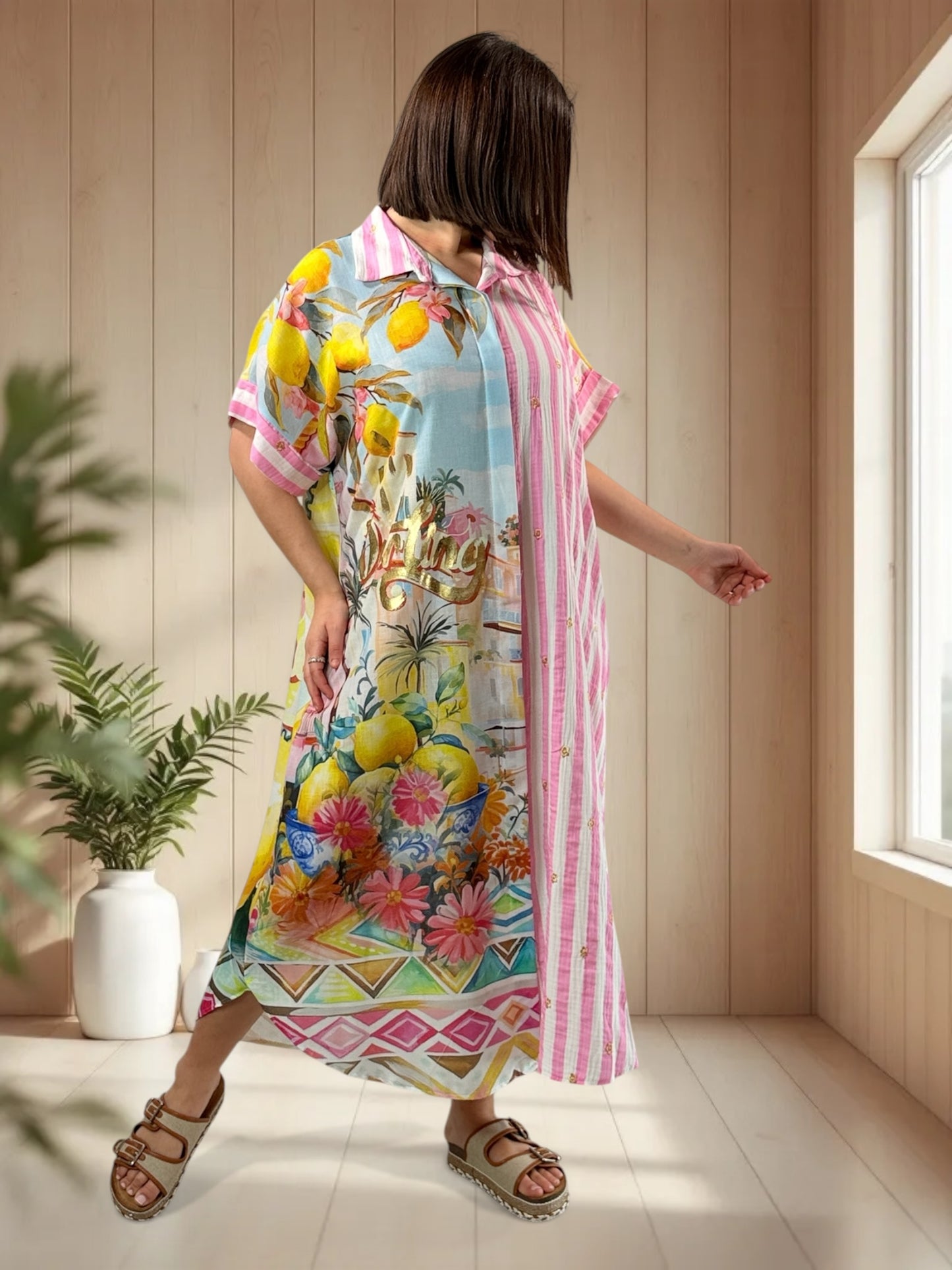 POSITANO - ROBE A MOTIF JUSQU'A LA TAILLE 50/52