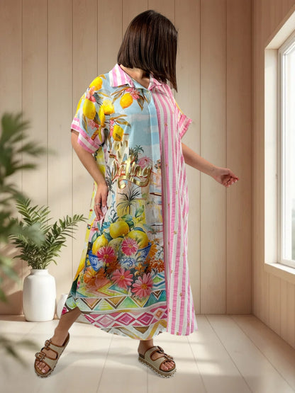 POSITANO - ROBE A MOTIF JUSQU'A LA TAILLE 50/52