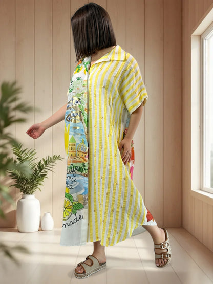 POSITANO - ROBE A MOTIF JUSQU'A LA TAILLE 50/52