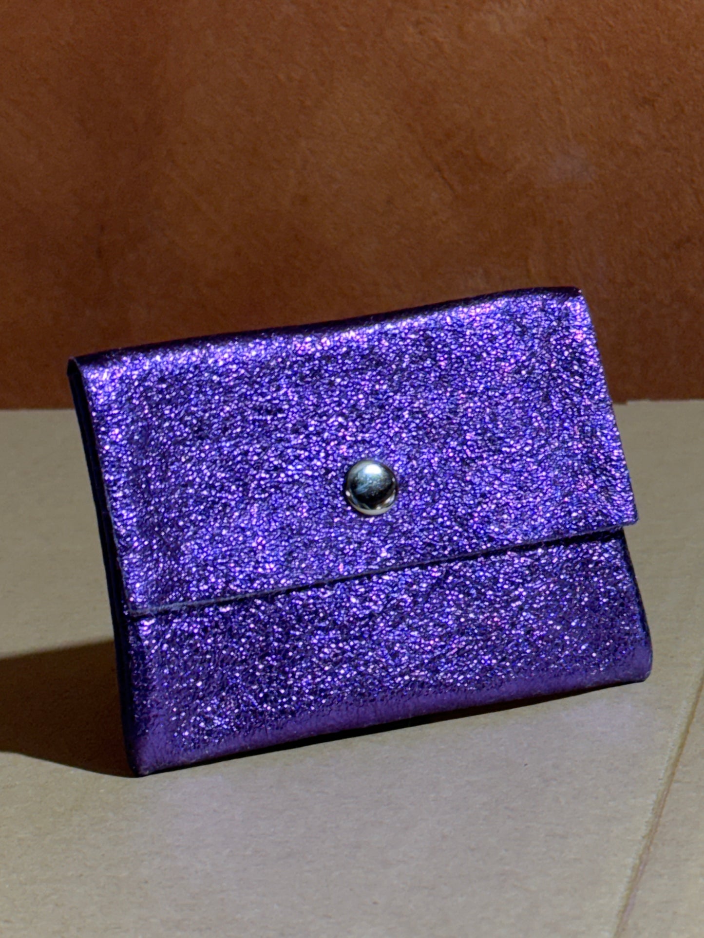 PORTE MONNAIE EN CUIR VIOLET