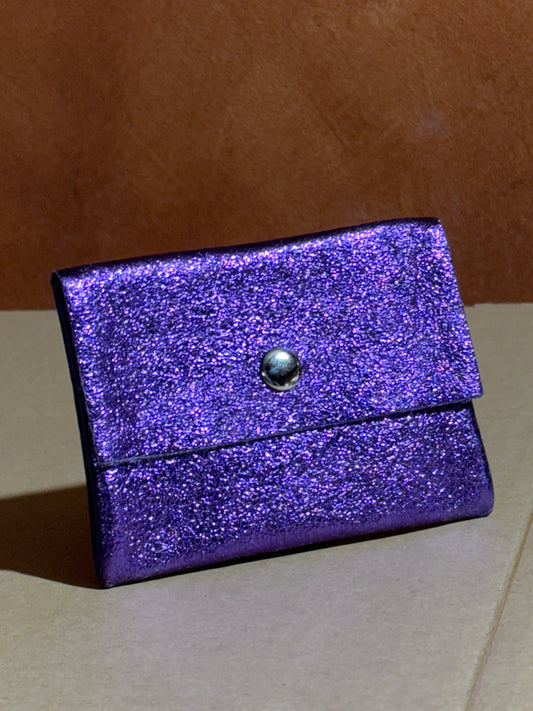 PORTE MONNAIE EN CUIR VIOLET