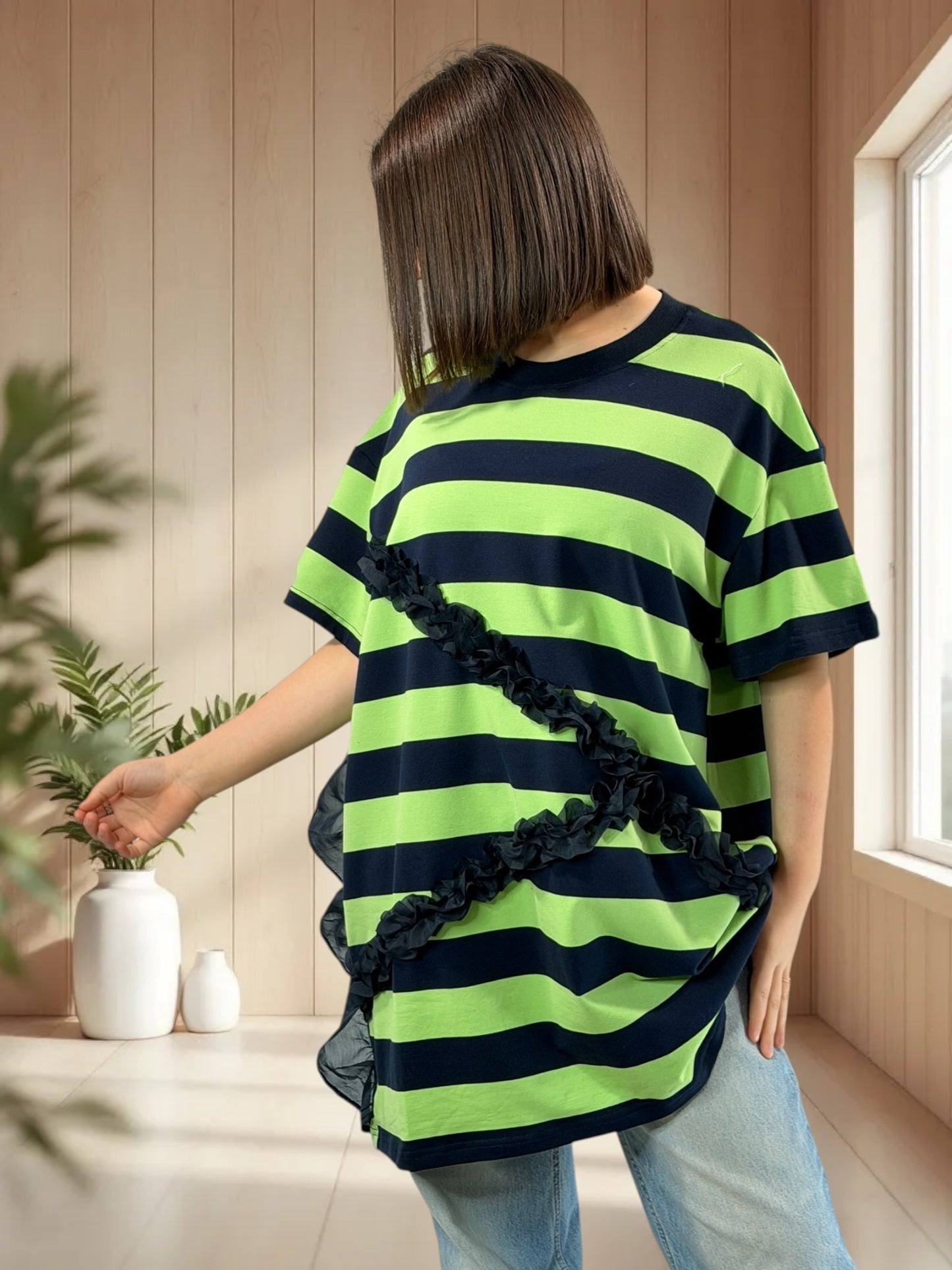 MARTINO - T-SHIRT OVERSIZE A RAYURE JUSQU'A LA TAILLE 54