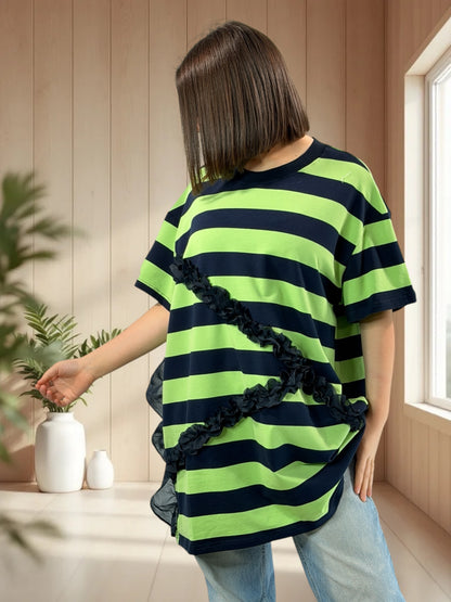 MARTINO - T-SHIRT OVERSIZE A RAYURE JUSQU'A LA TAILLE 54