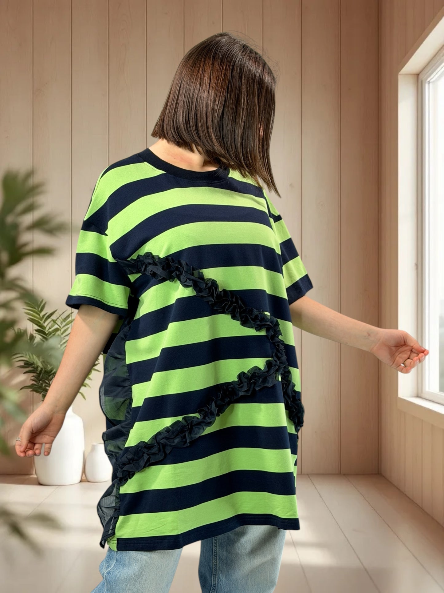 MARTINO - T-SHIRT OVERSIZE A RAYURE JUSQU'A LA TAILLE 54