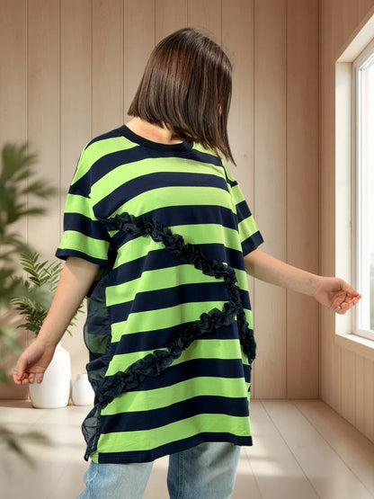 MARTINO - T-SHIRT OVERSIZE A RAYURE JUSQU'A LA TAILLE 54