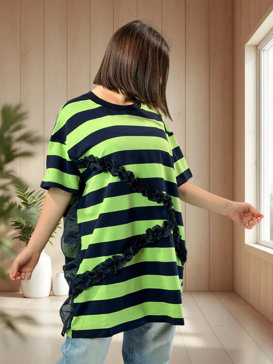 MARTINO - T-SHIRT OVERSIZE A RAYURE JUSQU'A LA TAILLE 54