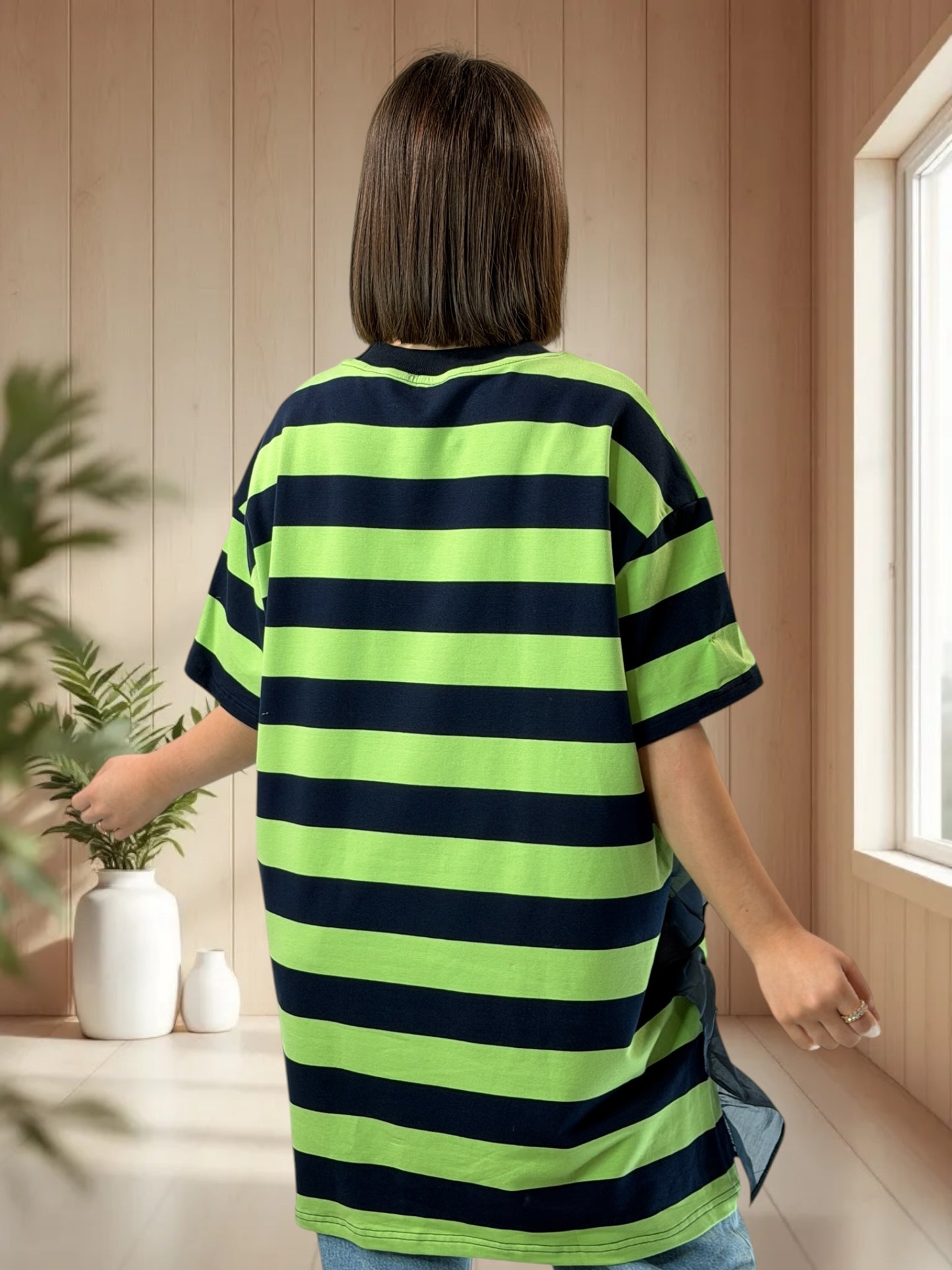 MARTINO - T-SHIRT OVERSIZE A RAYURE JUSQU'A LA TAILLE 54