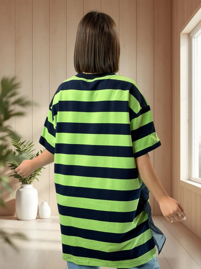 MARTINO - T-SHIRT OVERSIZE A RAYURE JUSQU'A LA TAILLE 54