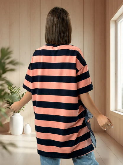 MARTINO - T-SHIRT OVERSIZE A RAYURE JUSQU'A LA TAILLE 54