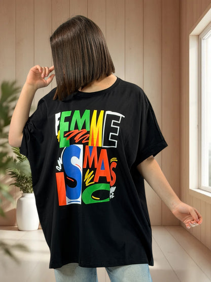 MATHIAS - T-SHIRT OVERSIZE A MOTIF TAILLE JUSQU'A LA TAILLE 46/48 A 56