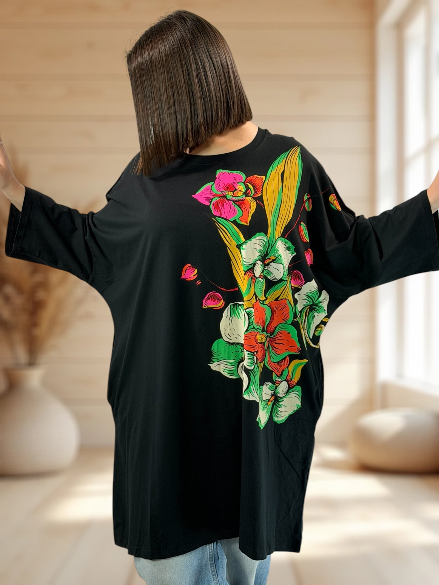 ANTONIA - LONG T-SHIRT OVERSIZE A MOTIF JUSQU'A LA TAILLE 46/48 A 56