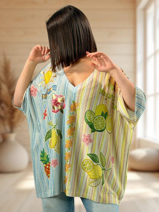 MAGNOLIA - TEE-SHIRT OVERSIZE FLUIDE SCINTILLANT JUSQU'A LA TAILLE 56