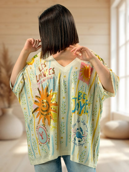 MAGNOLIA - TEE-SHIRT OVERSIZE FLUIDE SCINTILLANT JUSQU'A LA TAILLE 56