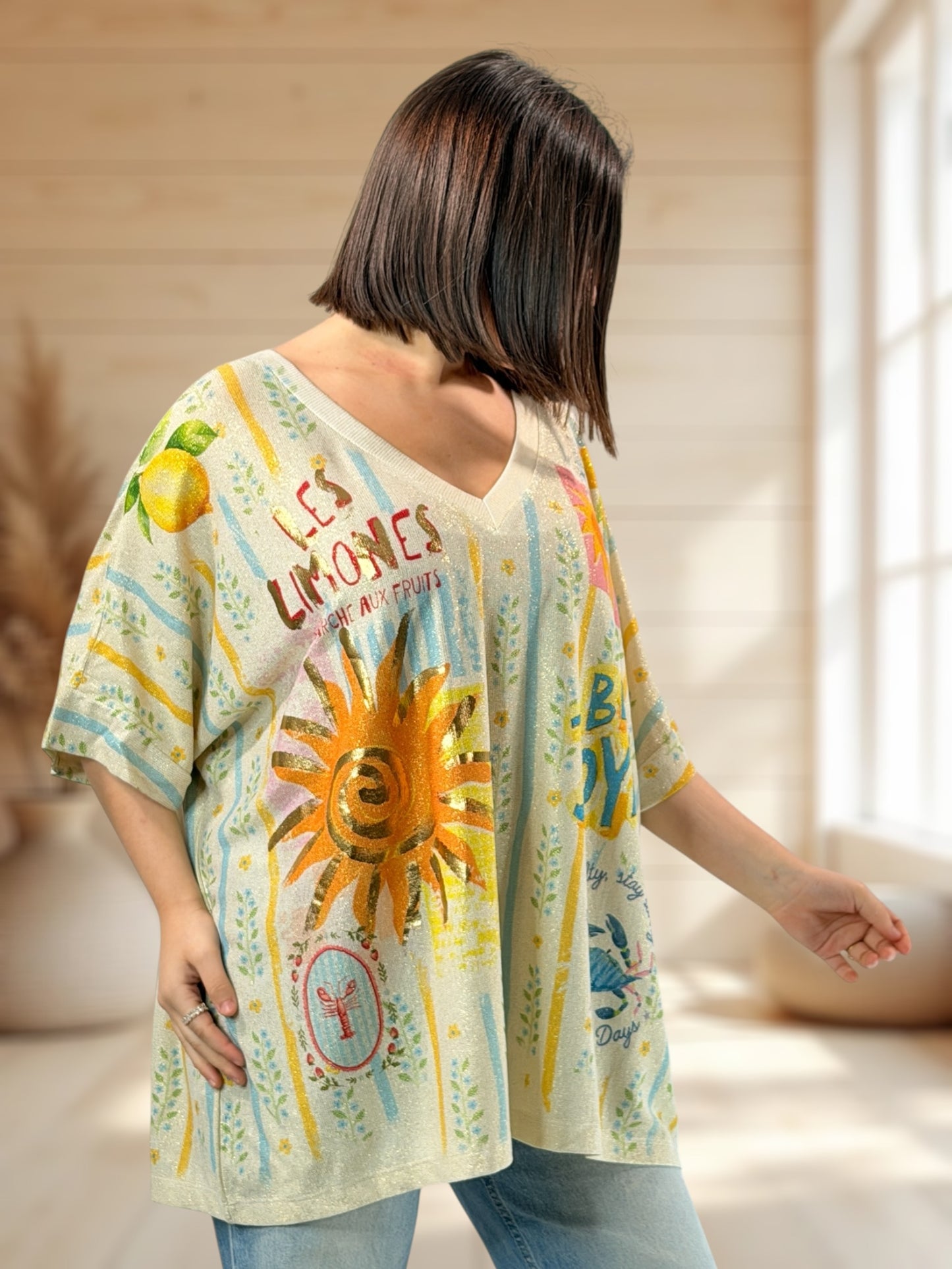 MAGNOLIA - TEE-SHIRT OVERSIZE FLUIDE SCINTILLANT JUSQU'A LA TAILLE 56