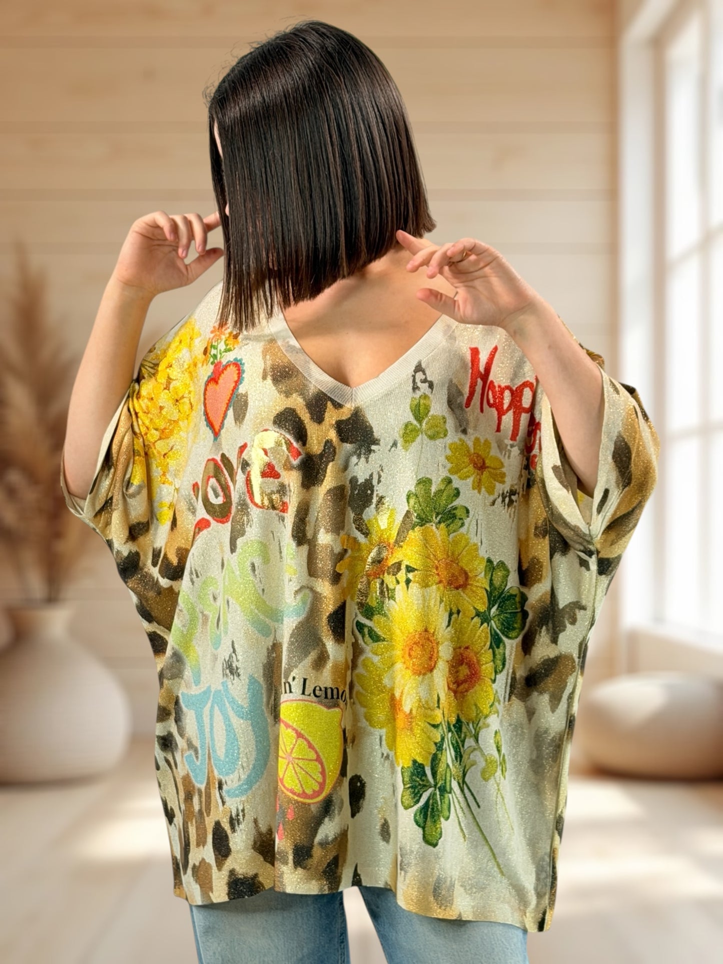 MAGNOLIA - TEE-SHIRT OVERSIZE FLUIDE SCINTILLANT JUSQU'A LA TAILLE 56