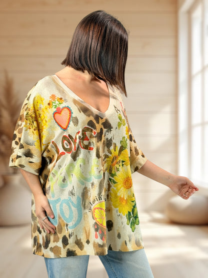 MAGNOLIA - TEE-SHIRT OVERSIZE FLUIDE SCINTILLANT JUSQU'A LA TAILLE 56