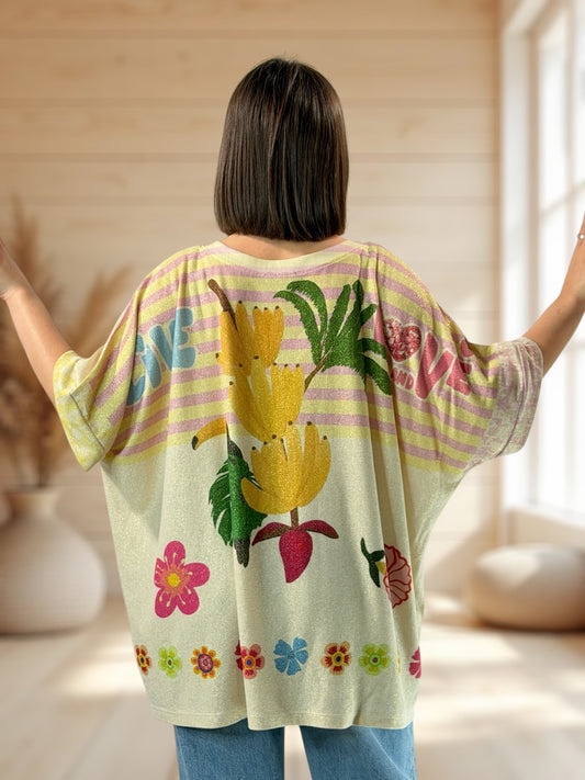 MAGNOLIA - TEE-SHIRT OVERSIZE FLUIDE SCINTILLANT JUSQU'A LA TAILLE 56