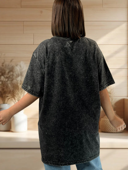 PASSION - T-SHIRT NOIR A MOTIF JUSQU'A LA TAILLE 50/52