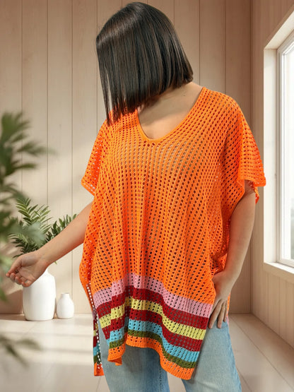 CHACHA  - TUNIQUE EN RESILLE ORANGE JUSQU'A LA TAILLE 56/58