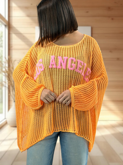 ROSARIO - PULL RESILLE ORANGE JUSQU'A LA TAILLE 54