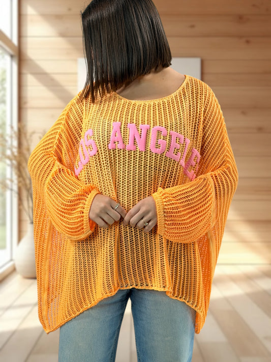 ROSARIO - PULL RESILLE ORANGE JUSQU'A LA TAILLE 54