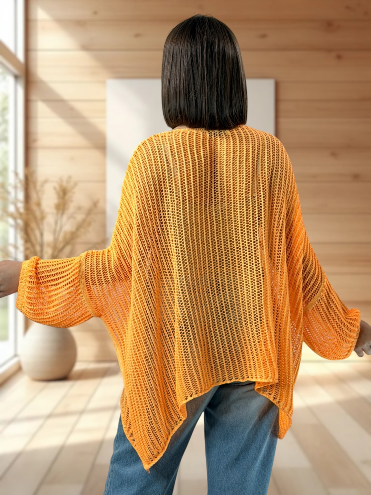 ROSARIO - PULL RESILLE ORANGE JUSQU'A LA TAILLE 54
