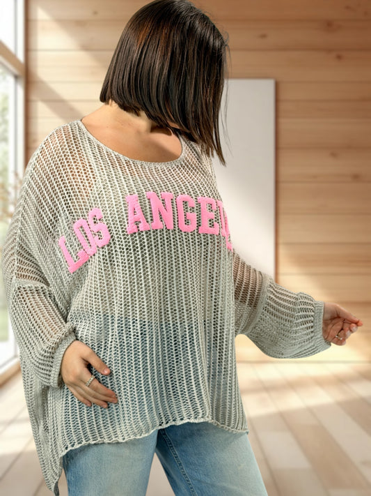 ROSARIO - PULL RESILLE TAUPE JUSQU'A LA TAILLE 54