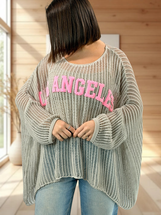 ROSARIO - PULL RESILLE TAUPE JUSQU'A LA TAILLE 54