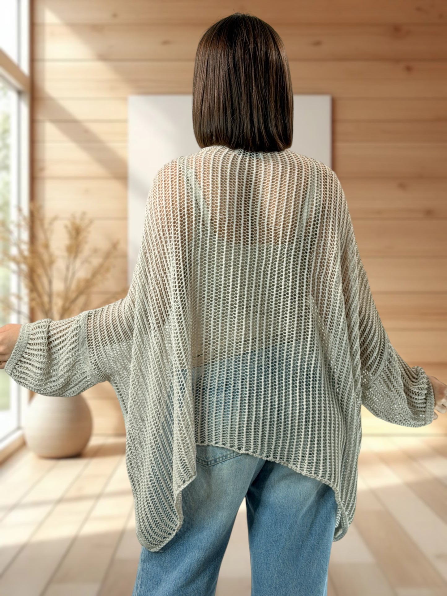ROSARIO - PULL RESILLE TAUPE JUSQU'A LA TAILLE 54