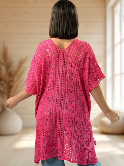 ELISABETTA  - TUNIQUE EN RESILLE FUCHSIA JUSQU'A LA TAILLE 56/58