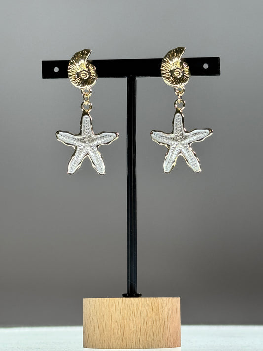 CASSIS - BOUCLES D'OREILLES ETOILE DE MER