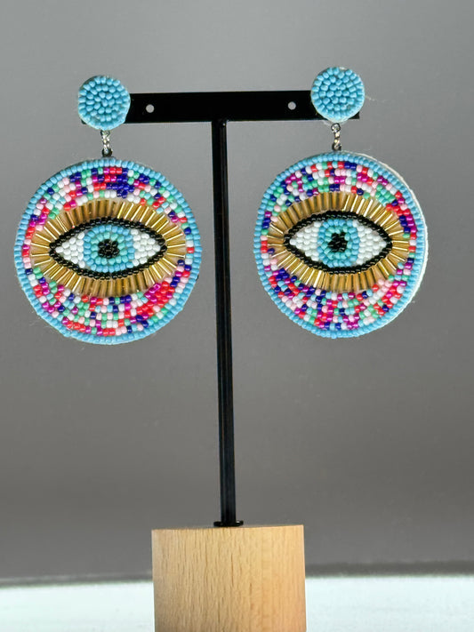 MILOS - BOUCLES D'OREILLES OEIL PERLES
