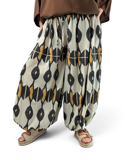RONALDO - PANTALON EN COTON A MOTIF JUSQU'A LA TAILLE 54/56