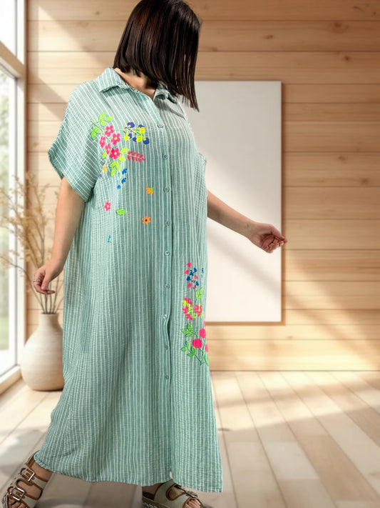 REGINA - ROBE A RAYURE LAGON JUSQU'A LA TAILLE 50