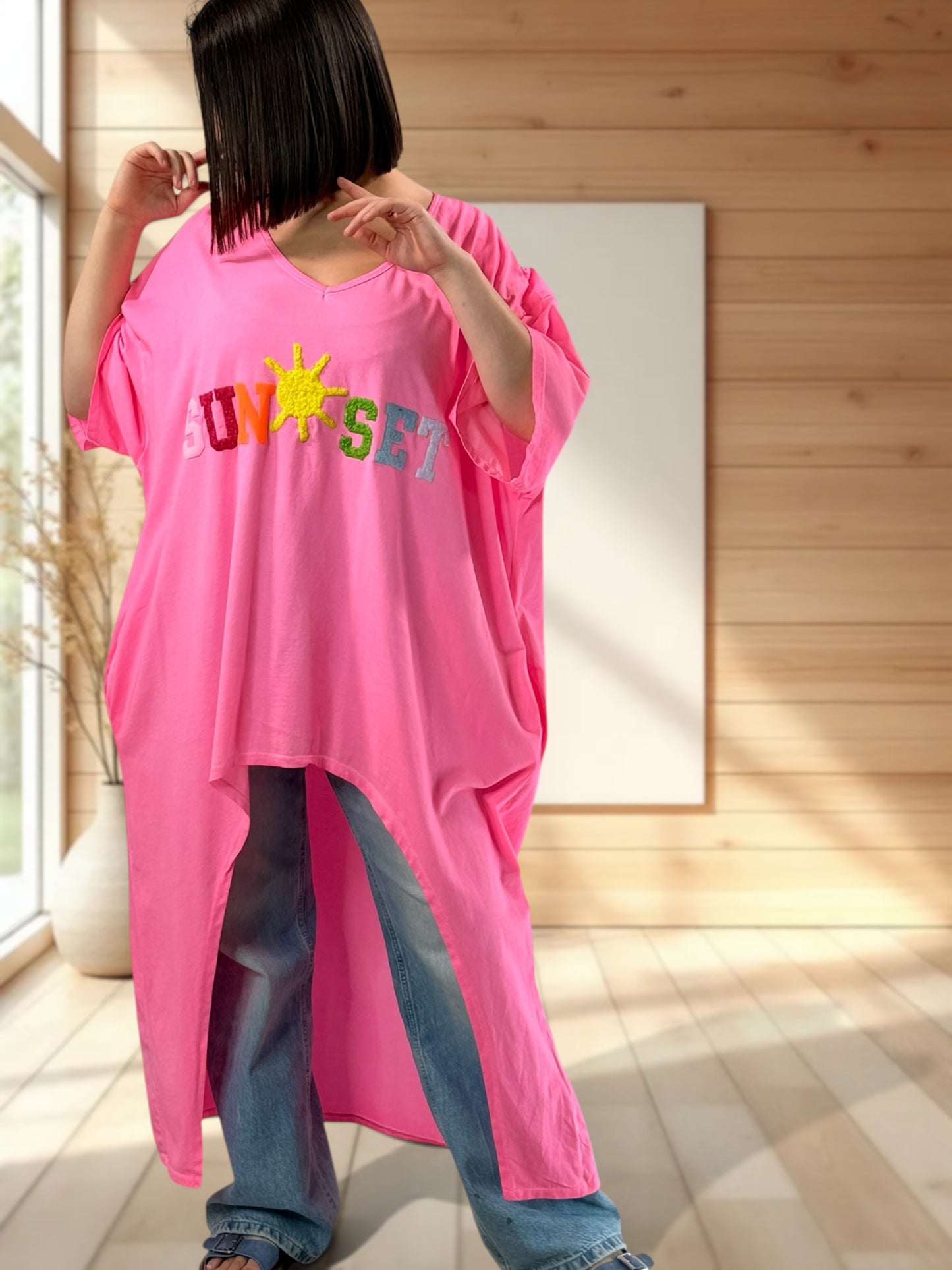 DAVINA - T-SHIRT FUCHSIA JUSQU'A LA TAILLE 56/58