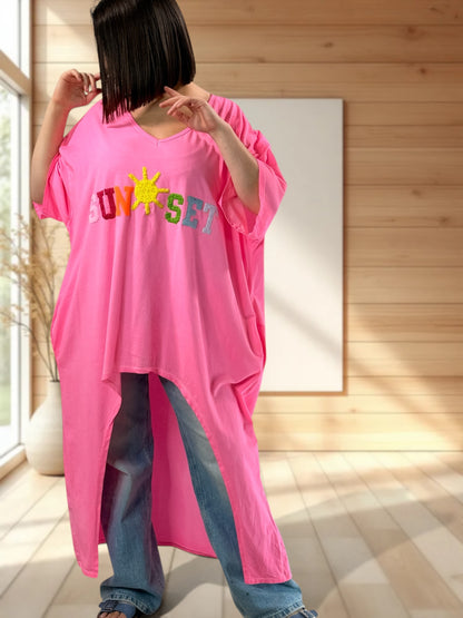 DAVINA - T-SHIRT FUCHSIA JUSQU'A LA TAILLE 56/58