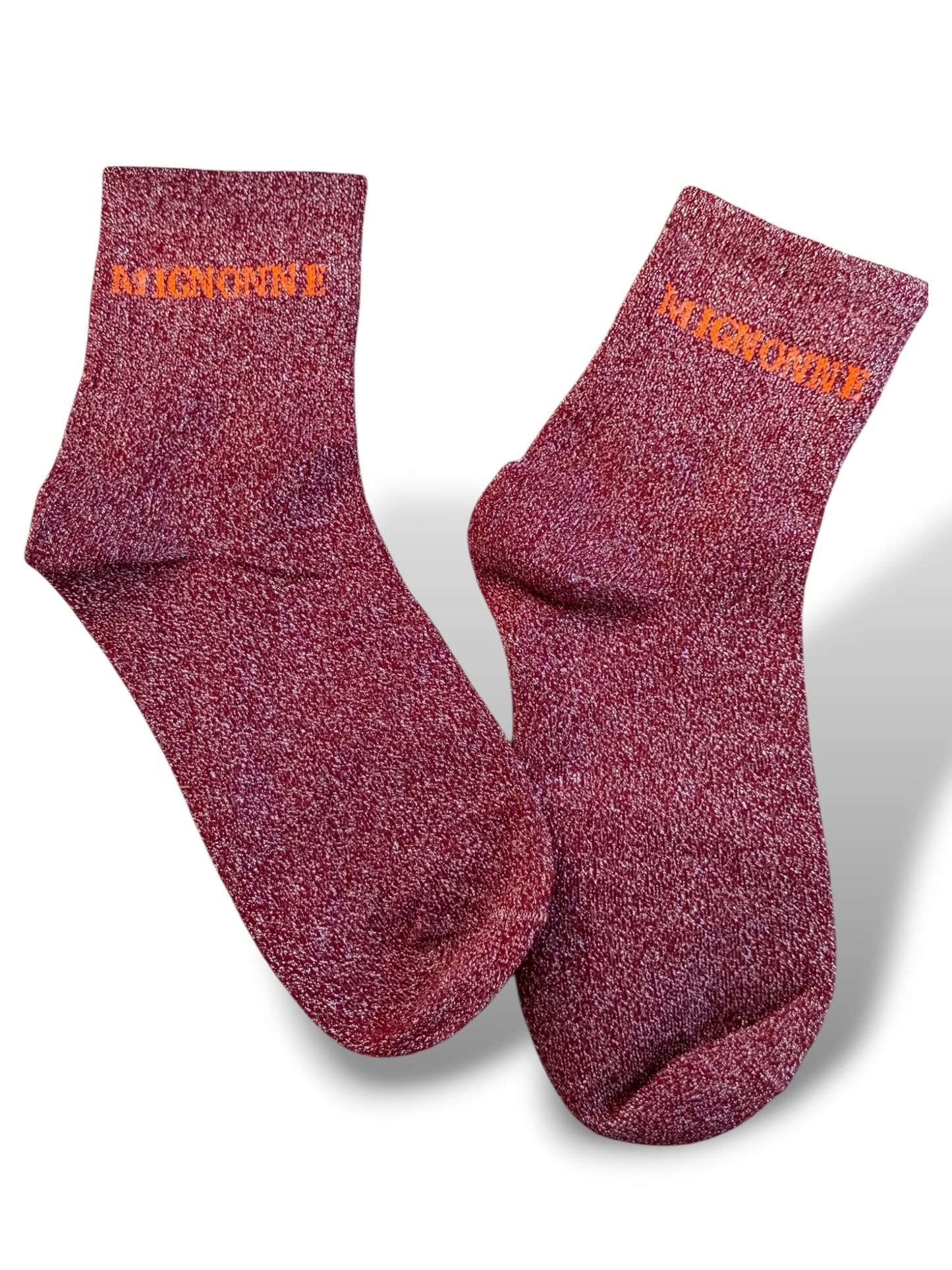 CHAUSSETTES SCINTILLANTES MIGNONNE BORDEAUX