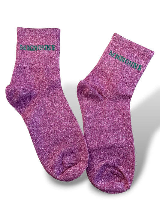 CHAUSSETTES SCINTILLANTES MIGNONNE CYCLAMEN